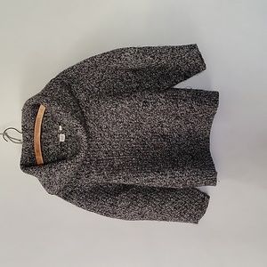 Gap 3/4 Sleeve Black & White Heathered Sweater sz L